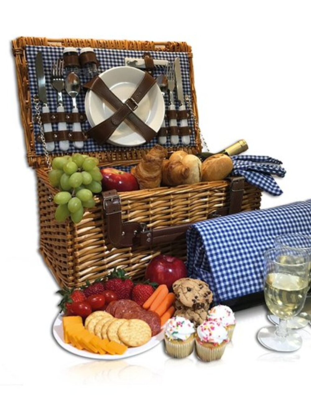 CALIFORNIA PICNIC Basket Set for 4 Person-NWT